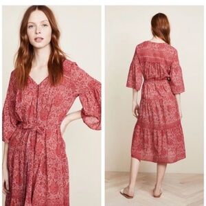 Moving Sale! Everything $30 XirenaLyta Red Cotton Floral dress Sz M